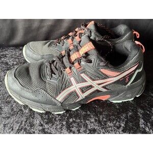 Asics Gel-Venture 8 Running Shoes Women's 8.5 Black/ Blue Stripe F560222